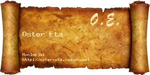 Oster Eta névjegykártya